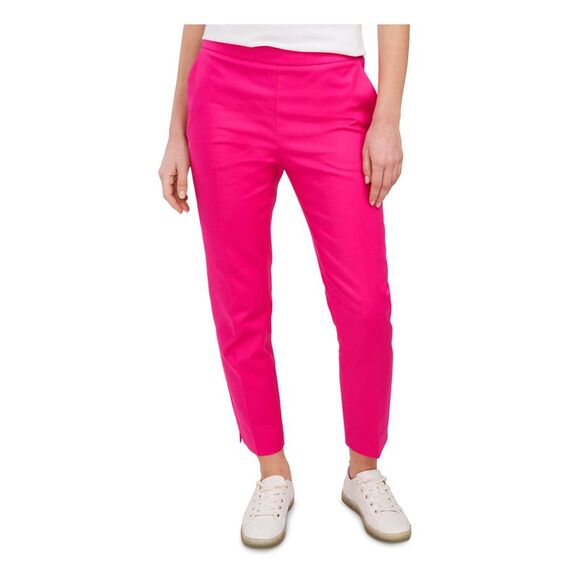 RILEY&RAE Womens Stretch Pocketed Buttoned Crop Slim Straight leg Pants - Picture 1 of 2